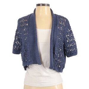 Coldwater Creek ♡ Loose Knit Blue Shrug / Cropped Sweater
